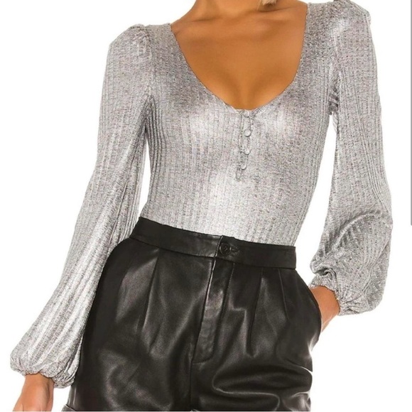 REVOLVE Tops - Revolve Tularosa Summer Bodysuit in Silver XS